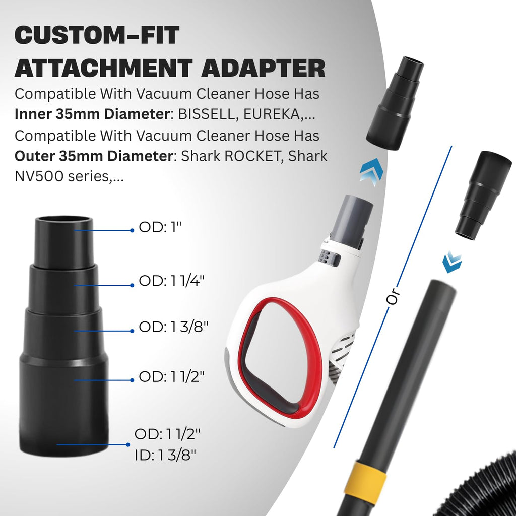 Vacuum Attachment Adapter Kit- Vacuum Hose Adapter - Pool Supply 1-1/4" or 1-1/2" Hoses Connector - Hoses Reducer Adapter - Reducer from 35mm/38mm/42mm to 32mm - from 1 3/8 inch to 1 1/4 inch