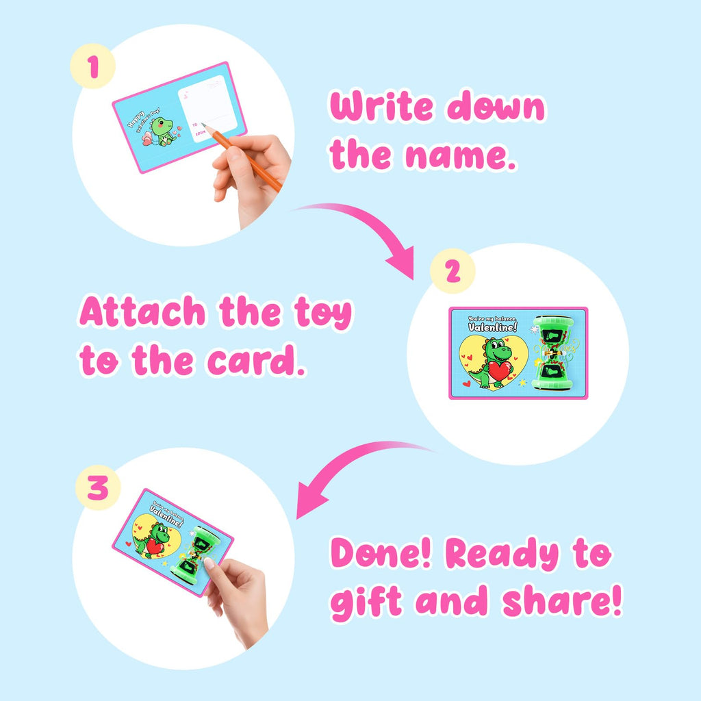DG-Direct 28 PCS Valentine’s Day Balance Scooters and Cards, Valentines Day Gifts for Kids, Fidget Toys with Valentine Cards, Valentine Cards for Kids Classroom, School Exchange Gift Party Favors