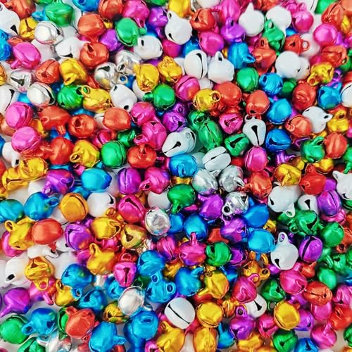ROYHOO 200PCS Multi-Color Jingle Bells for Christmas Crafts