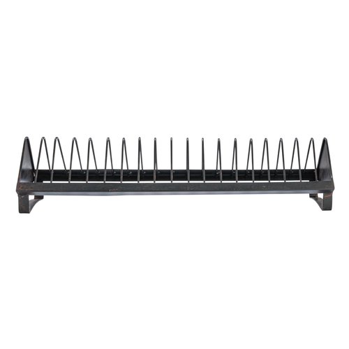 Creative Co-Op Rustic Farmhouse Metal Dish Rack with 18 Slots, Distressed Black Finish