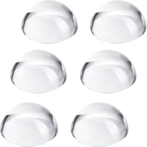Crystal Dome Magnifying Paperweight Set by 6Pack - 1.6-Inch Clear Convex Lens for Home Decor & Classroom Use