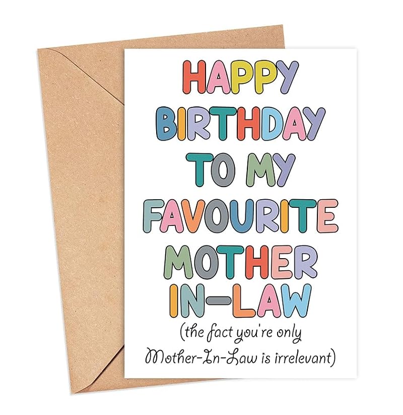 Funny Birthday Card for Mother-In-Law - Premium Quality 5x7
