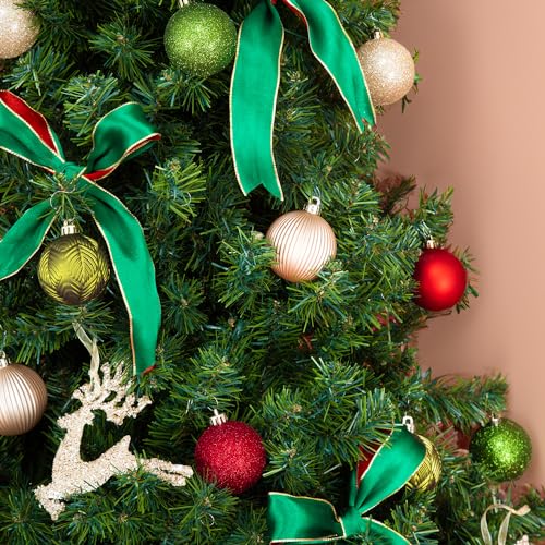 Every Day is Christmas Ornaments Set - Woodland Theme, 50 Shatterproof 2.24" Decorations