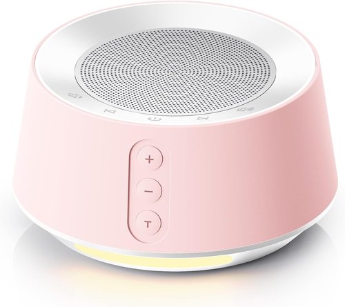 BGOVERSS White Noise Machine - 20 Soothing Sounds & 10 Color Lights | Portable Sleep Aid for Baby Nursery & Adults, Pink
