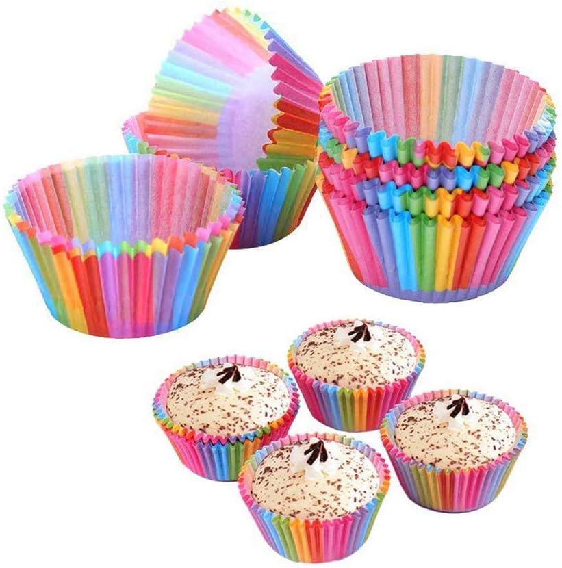 Regine Switzerland Cupcake Cases - Rainbow Baking Cups for Weddings & Birthdays | 100 Pcs