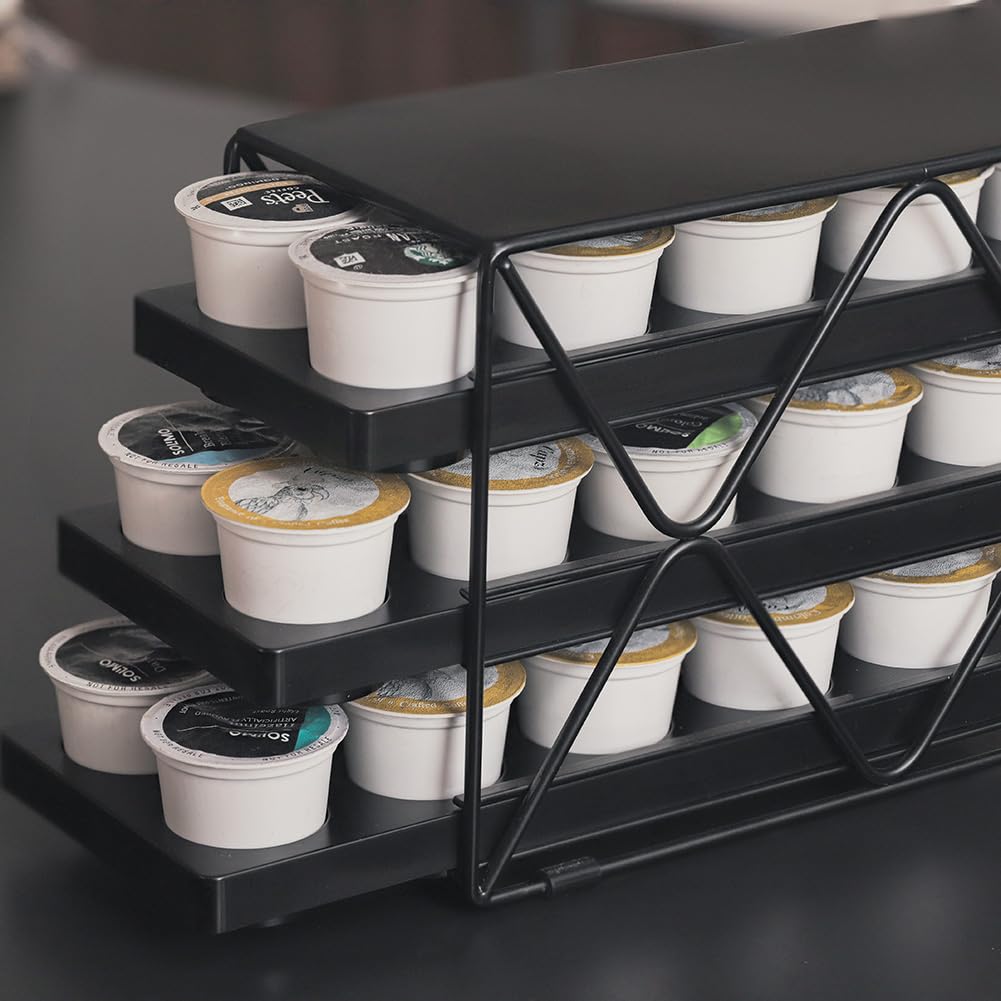 MEAERTON 3 Tier Coffee Pod Holder for KCup Organizer Save Space Countertop Kitchen(30 Pods )