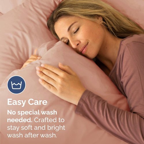 CGK Unlimited King Size Microfiber Pillowcase Set - Soft & Durable, 4 Pieces in Mauve