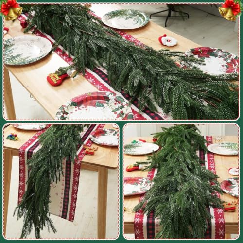 6ft Artificial Norfolk Pine Garland for Christmas Decor - Real Touch, Full & Flexible