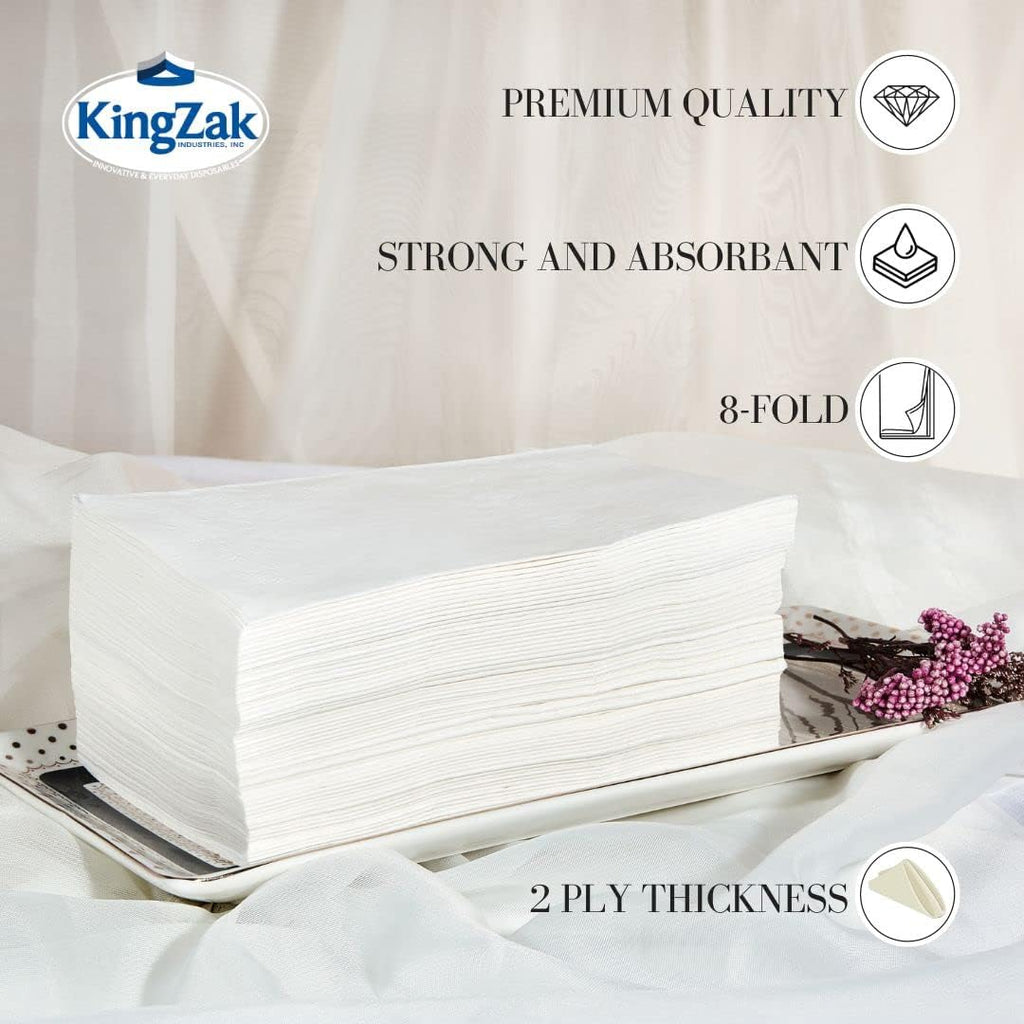 Premium White Napkins - 2-Ply Disposable Dinner Napkins | 100 Count Value Pack