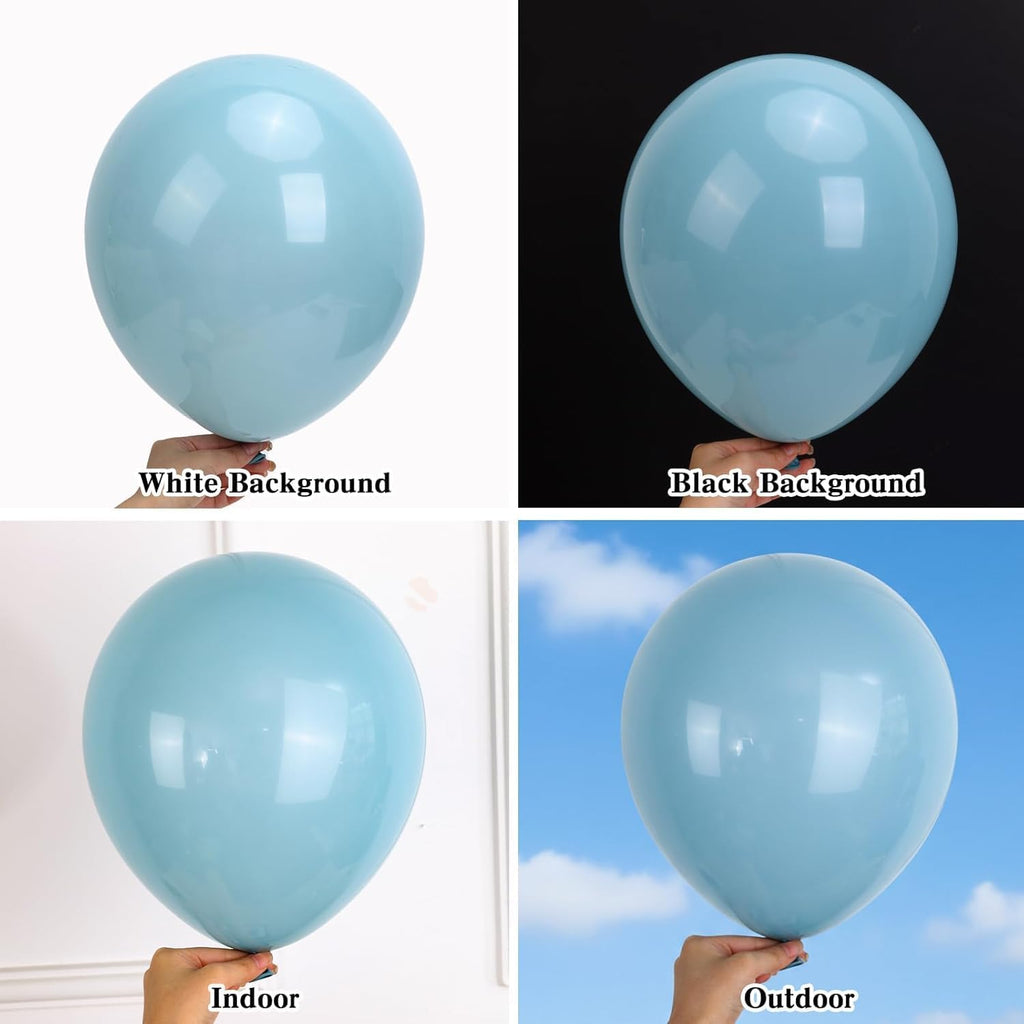 RUBFAC Dusty Blue Balloon Garland - 129 Pcs Latex Balloons in Various Sizes for Party Decor