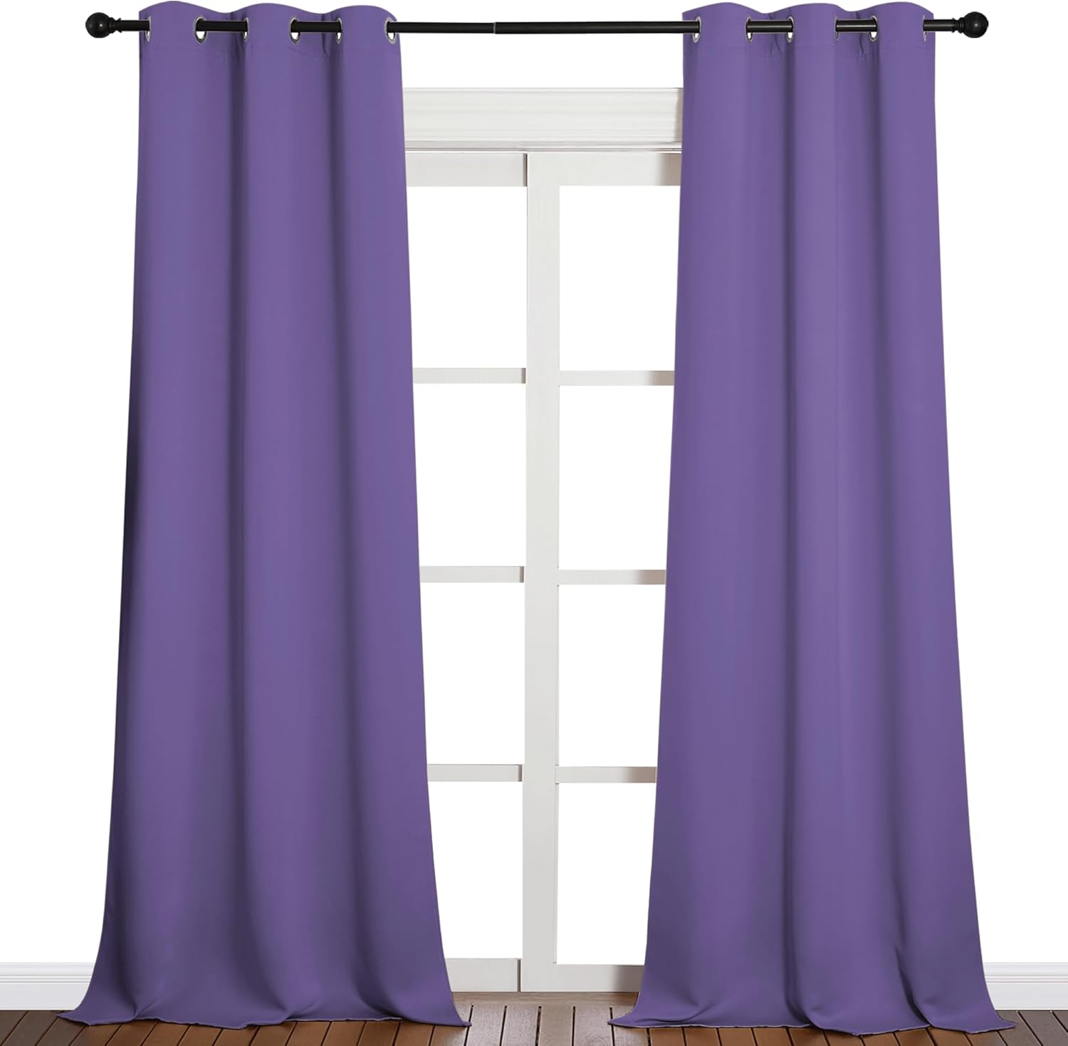 NICETOWN Blackout Curtains for Patio Glass Door - Privacy Panel Drapes, Lilac Purple, 42" x 90" (1 Pair)
