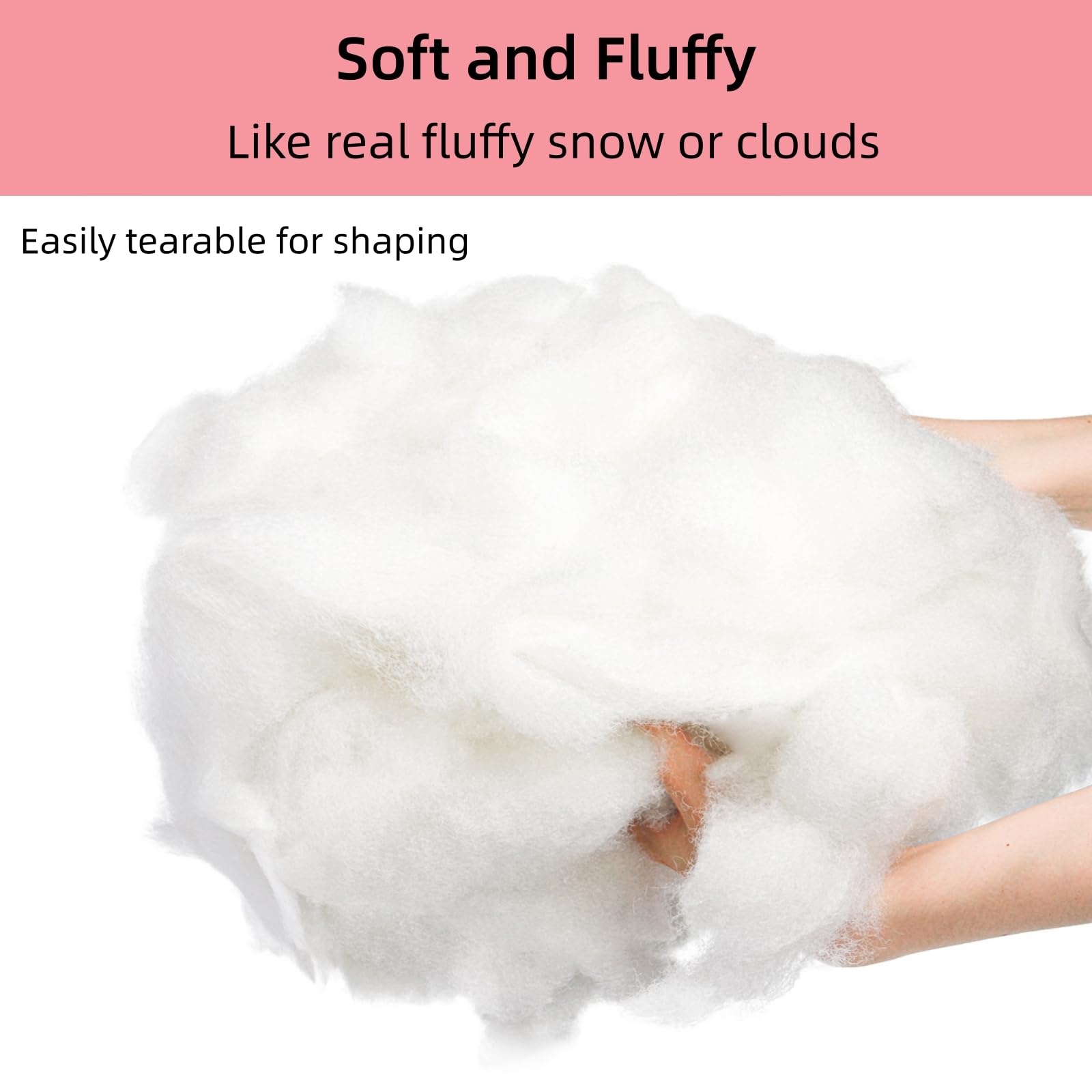 Cididu 1000g Fake Snow Clouds Decorations, 35.27 oz Fluffy Artificial Fiber Fill, White Soft Indoor Home Decor for Village Display, DIY Winter Crafts, Christmas Tree Safe and Reusable