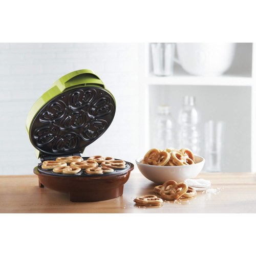 Brentwood Mini Pretzel Maker Machine Non-Stick, Green (Pack of 3)