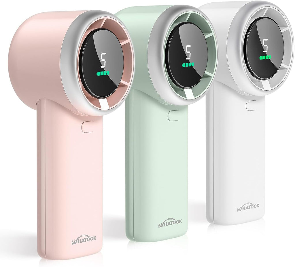 WHATOOK Portable Handheld Mini Fan - High-Speed Cooling, 10-Hour Battery Life, USB Rechargeable | Green