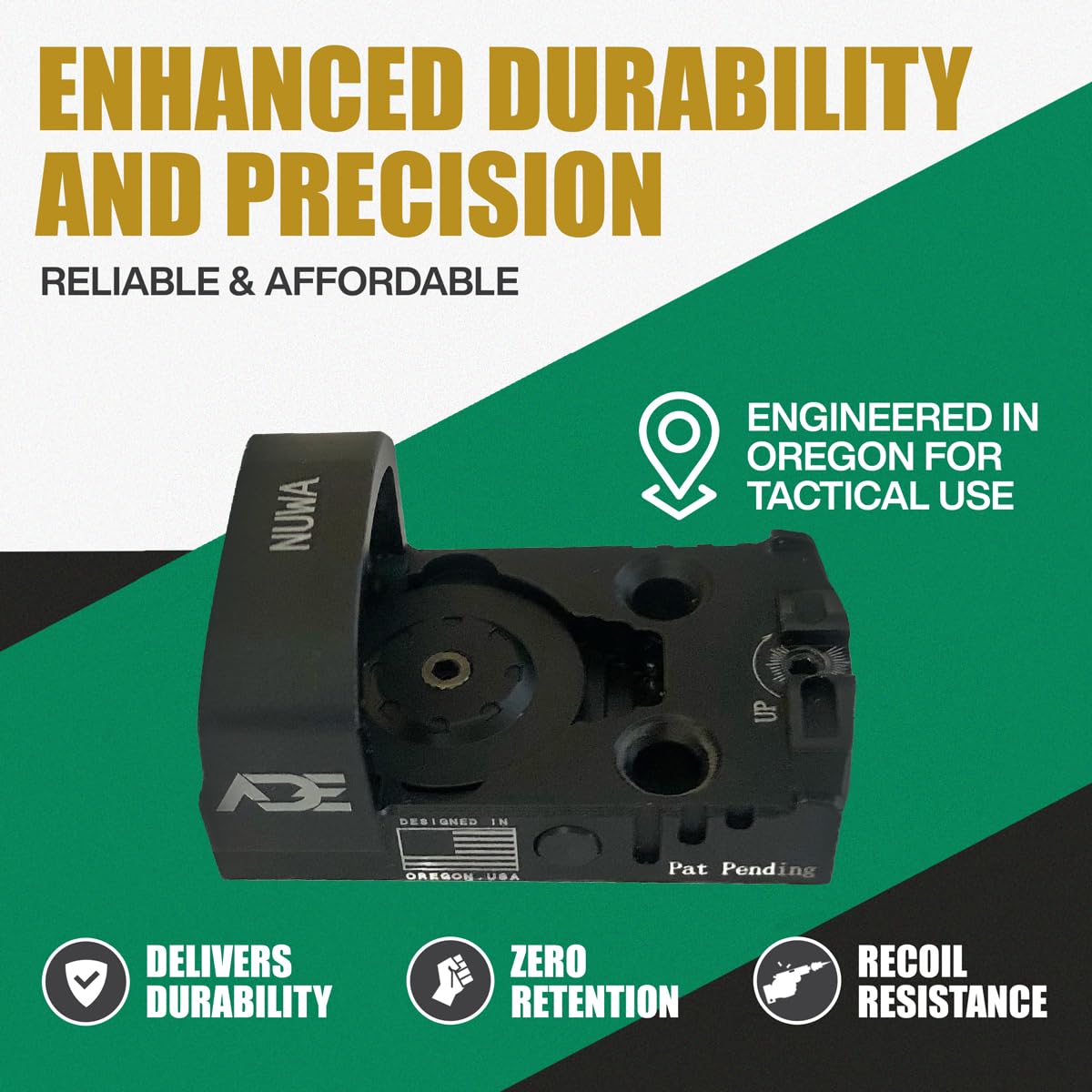 Ade Advanced Optics NUWA Red Dot Sight – Compact Reflex Optic with 2 MOA Dot, RMS/RMSC Footprint – Fits Canik TP9 Elite SC, Sig Sauer P365XL, Ruger Max-9, Springfield Hellcat OSP/PRO - S/N: RD3-021
