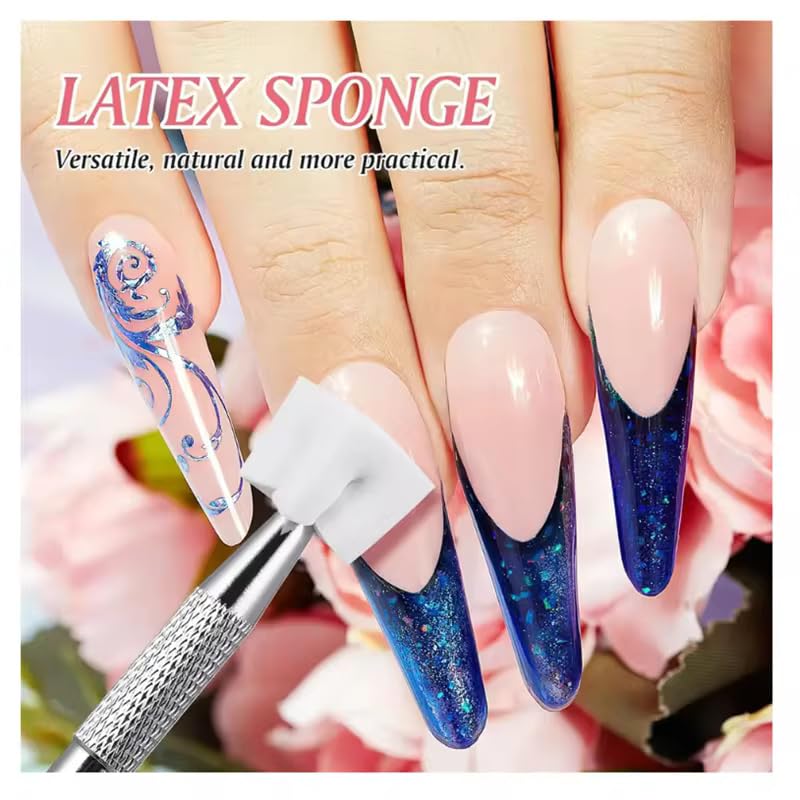 Yimart Soft Nail Sponges for Ombre with Grabber Pen - 100 Pcs