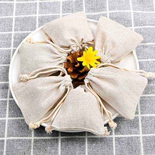 Calary 5x6.9 Inch Cotton Drawstring Bags - 25 Pack Muslin Pouches