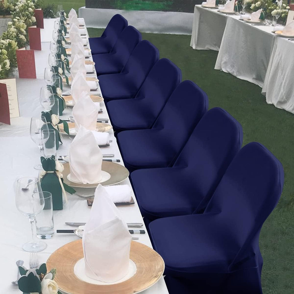 Babenest Spandex Folding Chair Covers - Upgraded Universal Stretch Washable Protector | Navy Blue (30)