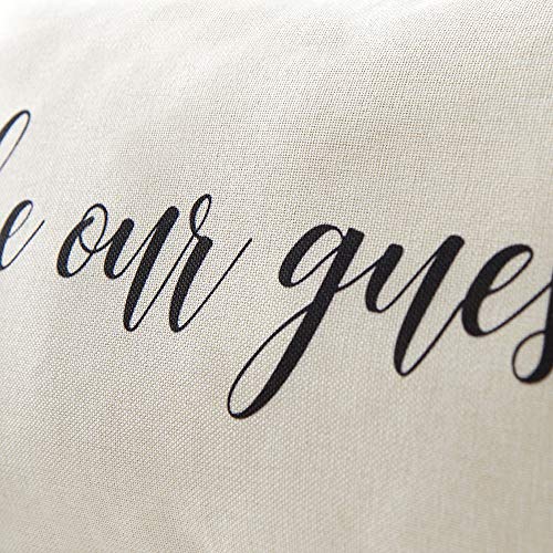 Meekio Rustic Farmhouse Pillow Cover with 'Be Our Guest' Quote - 12" x 20"