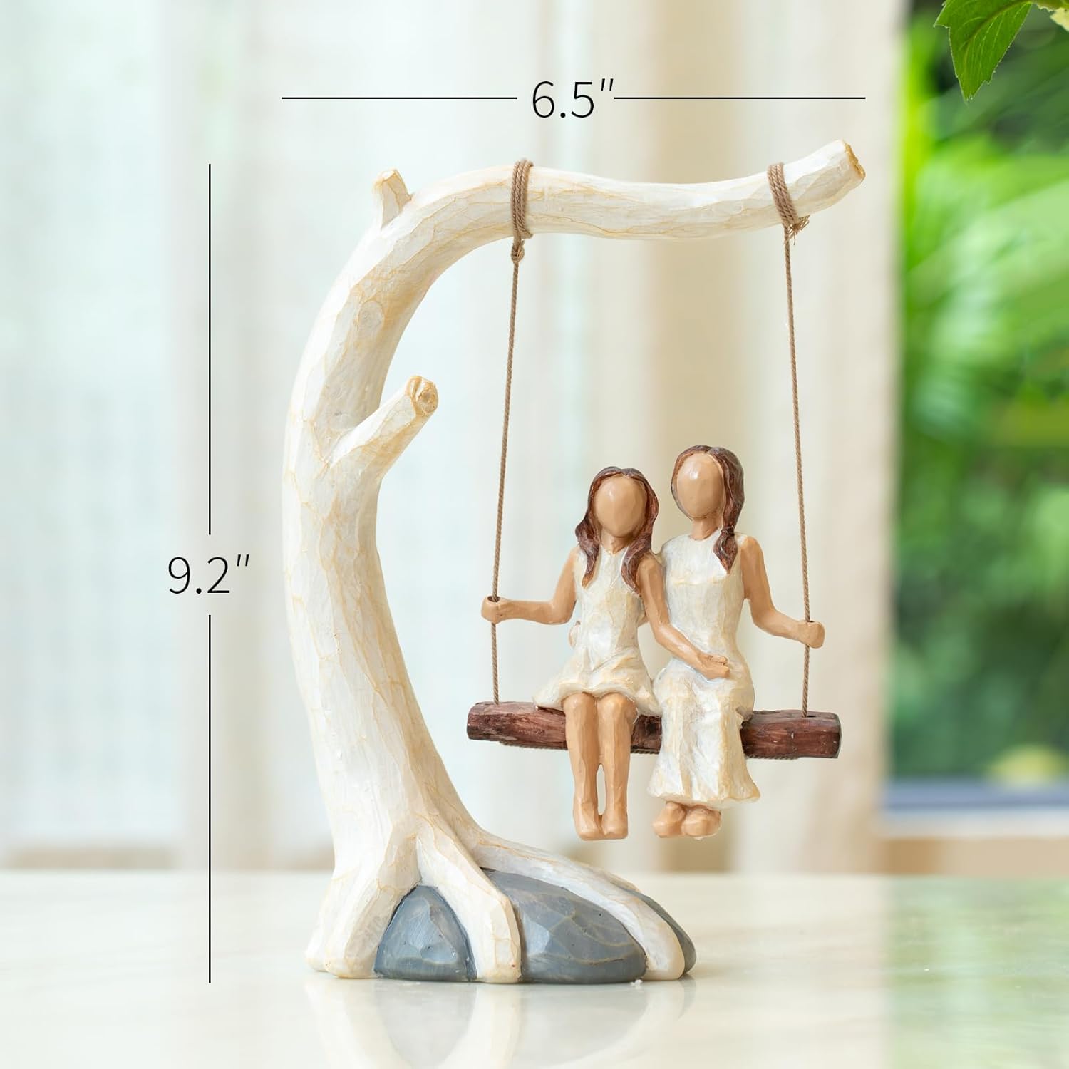 Regine Switzerland Swing Statue - Hand-Painted Mother Daughter Figurine | Perfect Birthday Gift