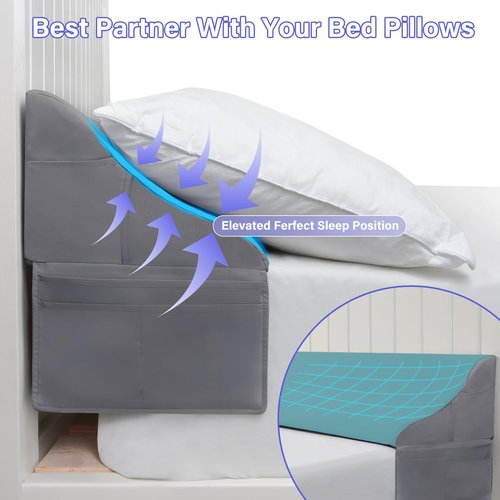 Vekkia Twin Size Bed Wedge Pillow for Headboard/Bed Wedge Gap Filler/Mattress Gap Filler/Wedge Pillow to Close The Gap (0-6") Between Your Headboard and Mattress, (39"x10"x7")