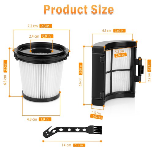 IW3511 Filter Replacement for Shark Detect Pro and Detect Clean Vacuum IW3511 IW3120 IW1111 IW1120 IW3111 IW3110C IW3615, Washable HEPA Filters Replacement Kit for Shark Detect Pro Series