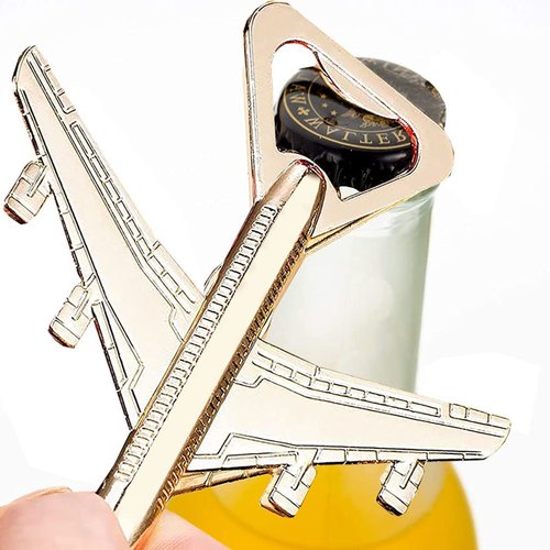 40PCS Airplane Bottle Opener for Wedding Favors Air Plane Travel Beer Bottle Openers for Guests,Party Souvenirs or Decorations-Gold