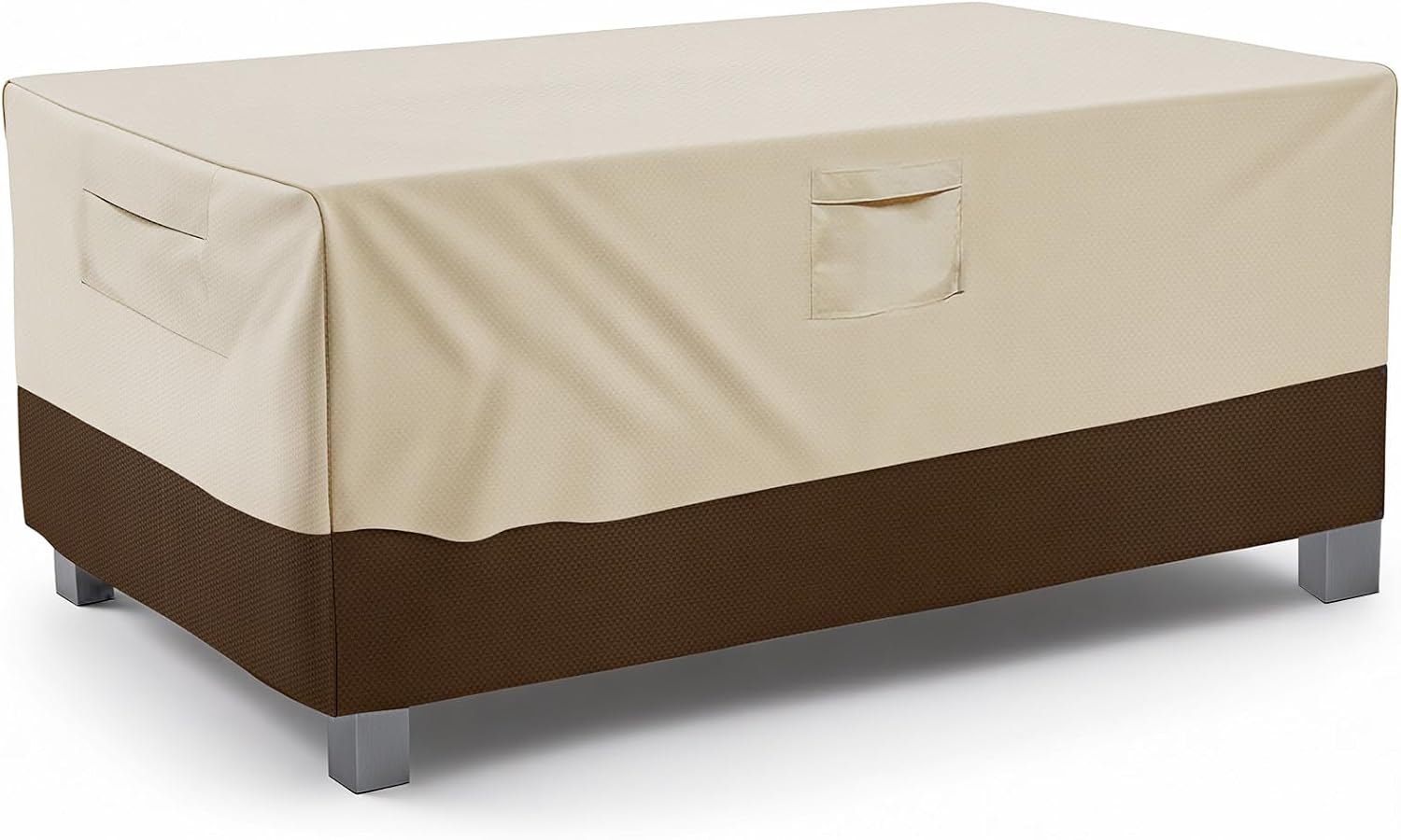 Vailge Heavy-Duty Waterproof Patio Table Cover - Rectangular/Oval Design | Large Beige & Brown
