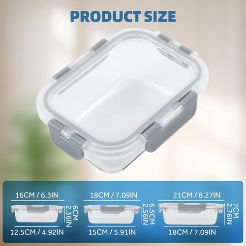 BYLWORKOUT Glass Storage Containers - 24 Piece Leak Proof Set for Meal Prep & Leftovers | Dishwasher Safe (Grey)