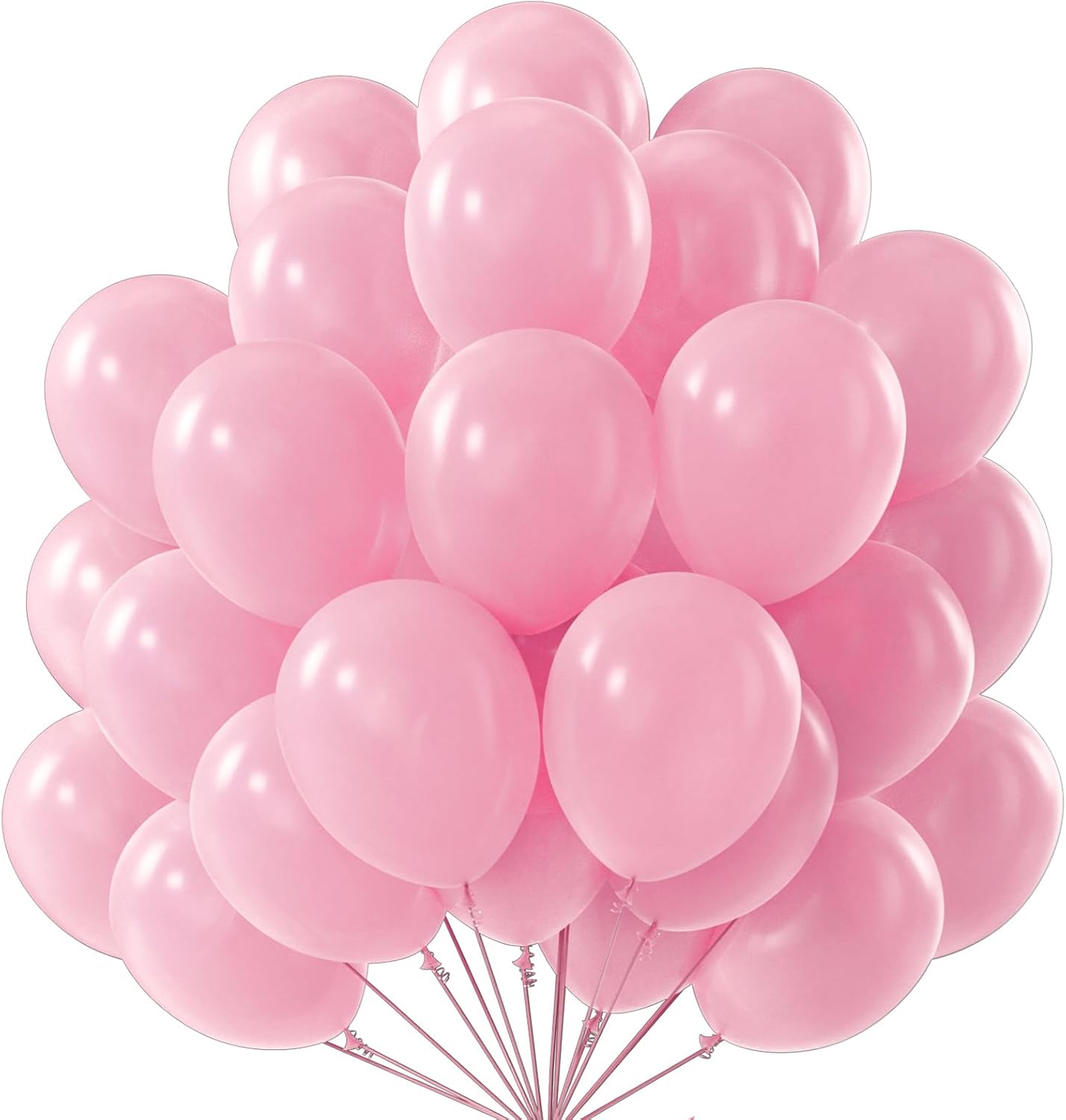 PartyWoo Pearl Pink Balloons - 50 Pcs 12 Inch Light Pastel Latex Helium Balloons for Celebrations
