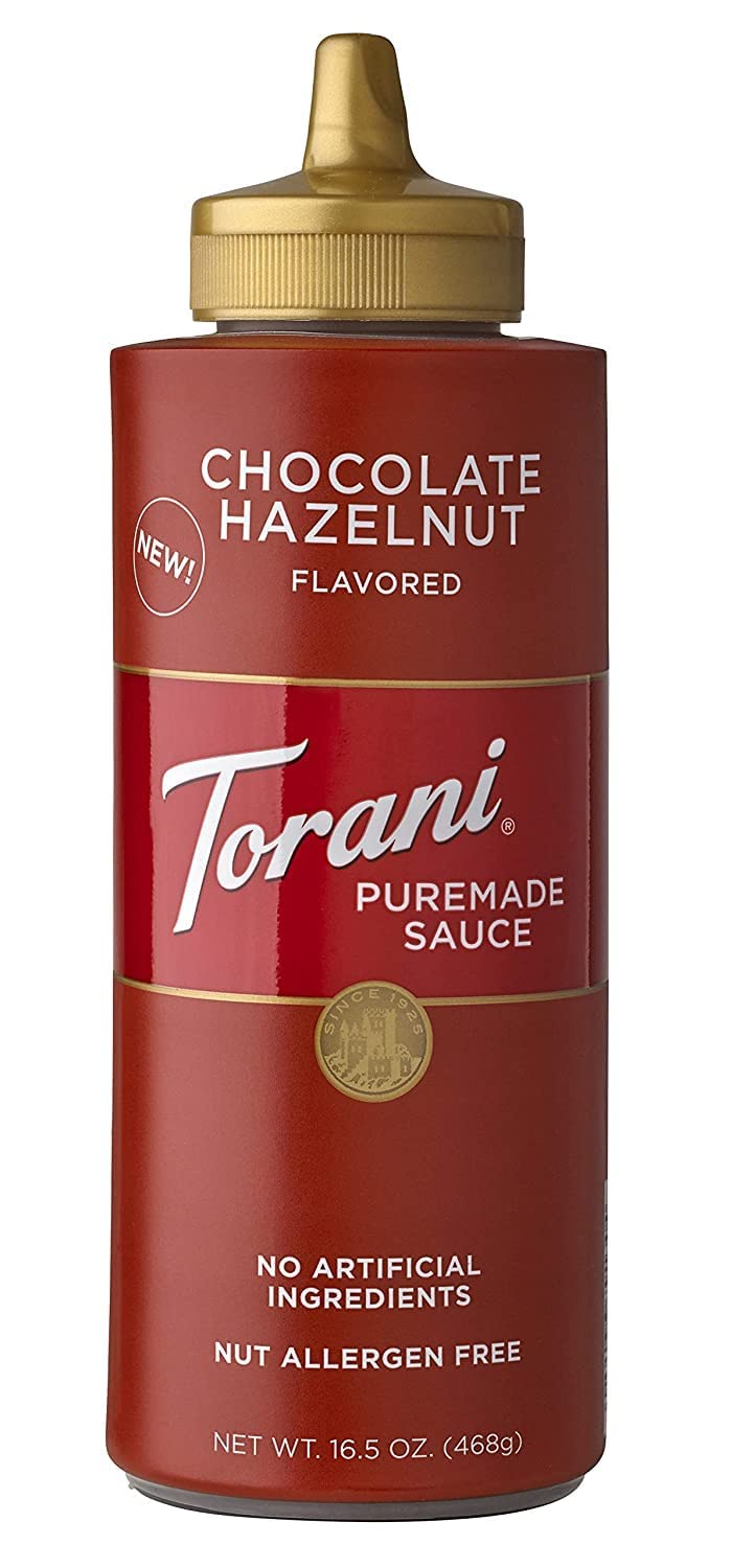 Torani Puremade Chocolate Hazelnut Sauce - Rich Flavor for Desserts & Beverages | 16.5 OZ