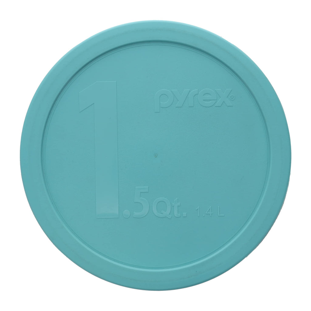 Pyrex 323-PC 1.5qt Sun Bleach Turquoise Mixing Bowl Food Storage Replacement Lids (2-Pack) - Made in USA