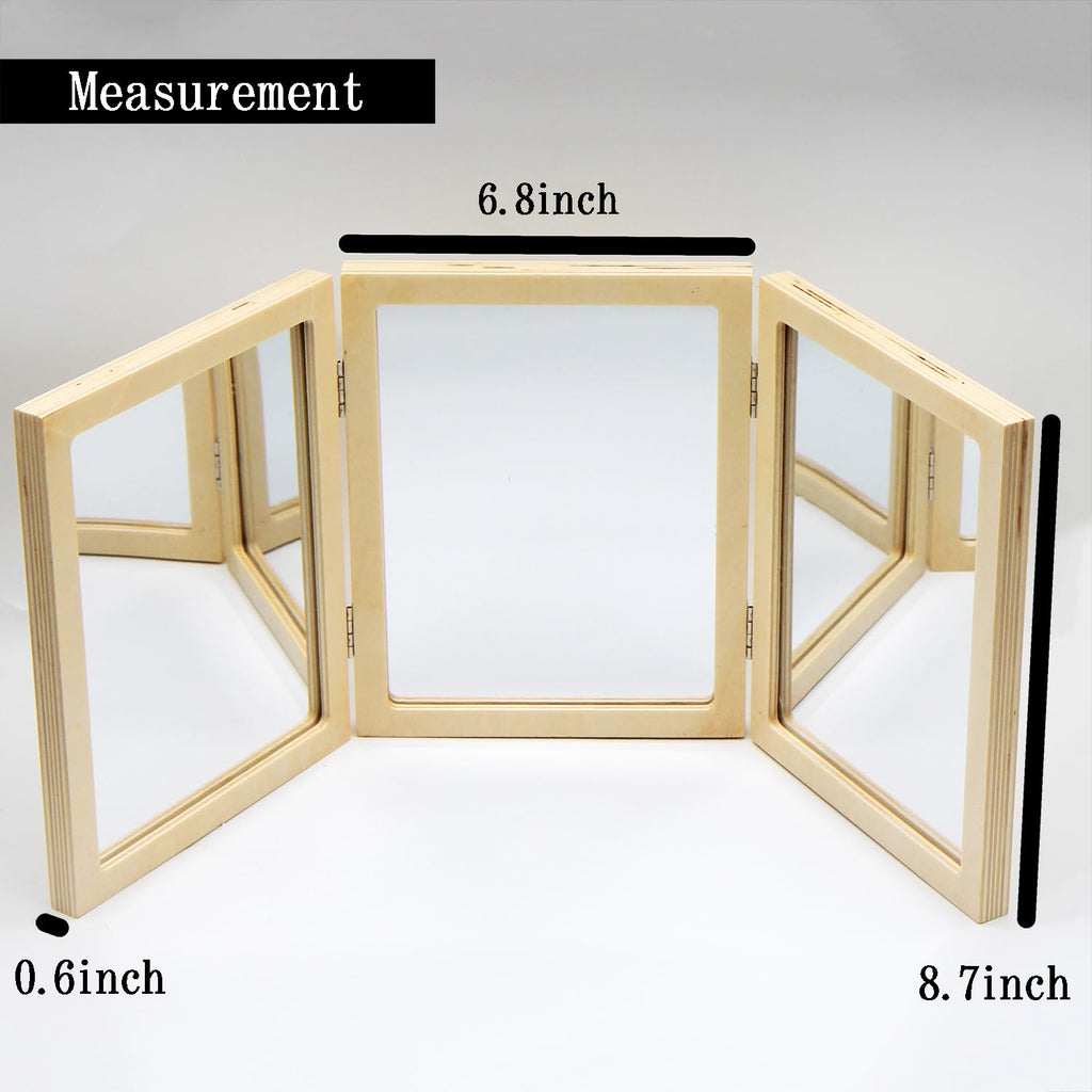 SZREGGIO Montessori & Reggio Inspired Children Mirror, Preschool Classroom Essential, 3 Panels, 3-in-1 Folding, Small Mirror for Light Table Explore