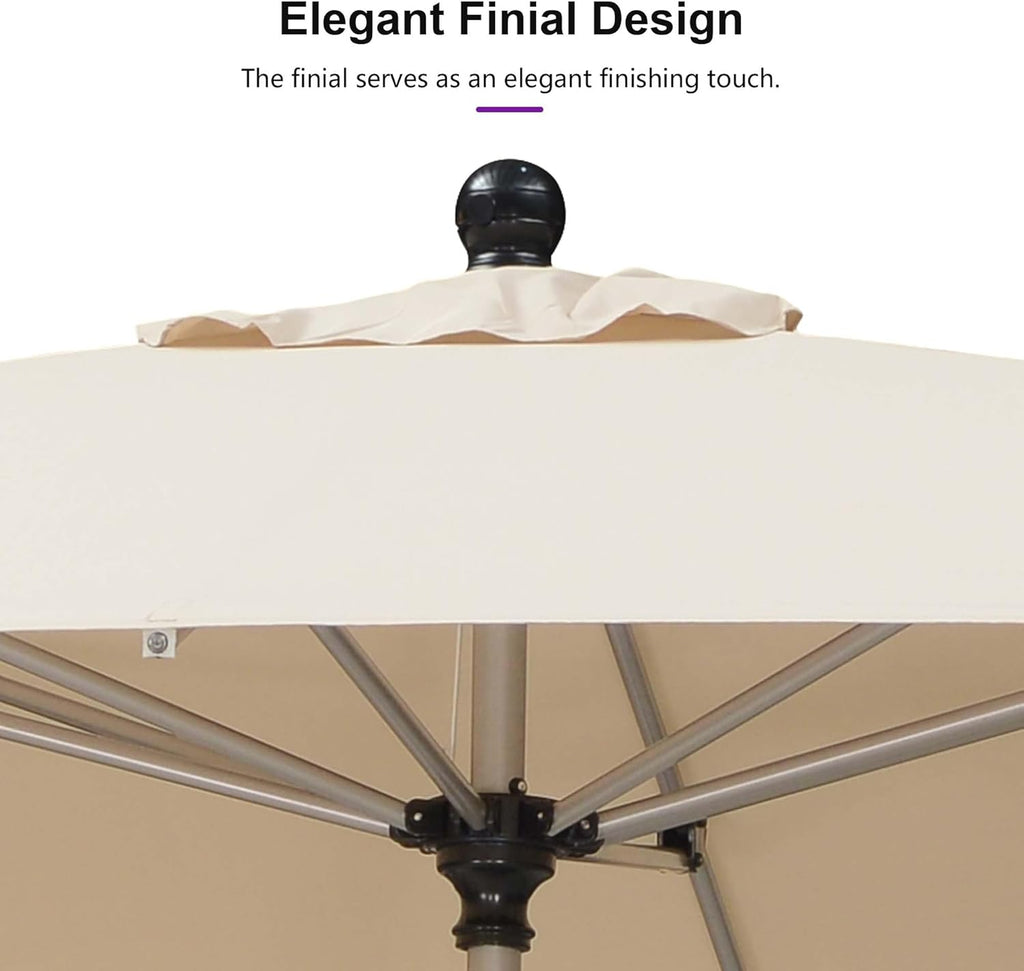 PURPLE LEAF 8' x 8' Square Patio Umbrella - Tilt Adjustment & Champagne Aluminum Frame for Outdoor Use
