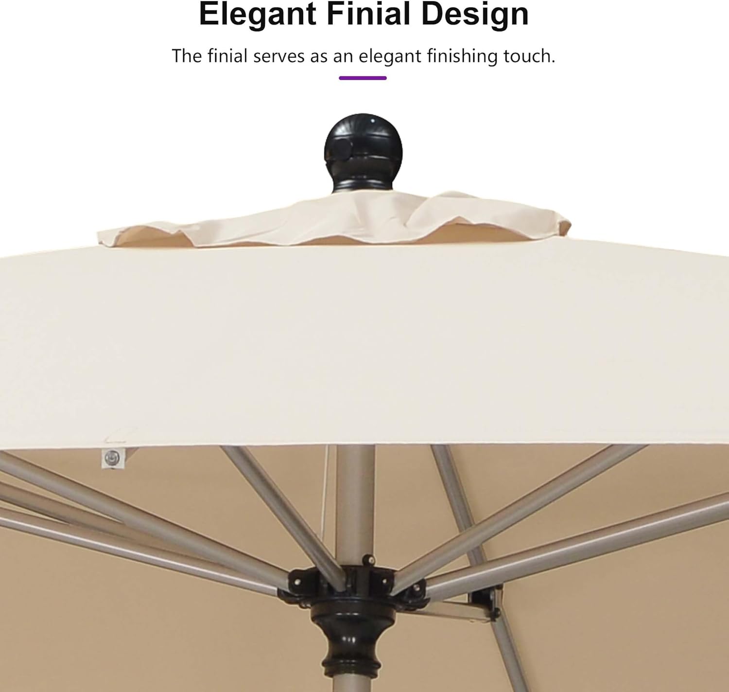 PURPLE LEAF 8' x 8' Square Patio Umbrella - Tilt Adjustment & Champagne Aluminum Frame for Outdoor Use