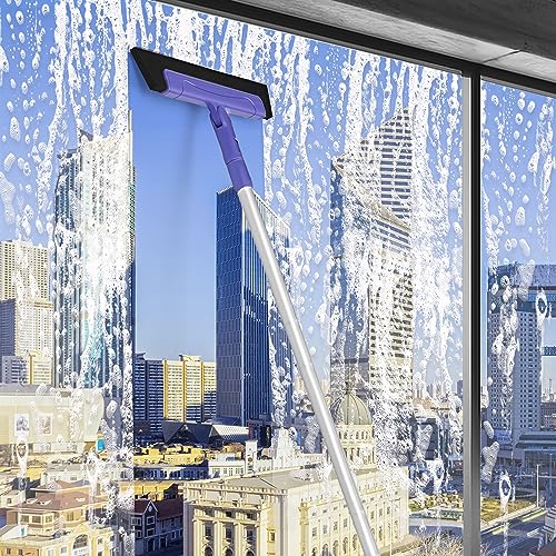 TRENNCHI 13" Floor Squeegee with 48" Adjustable Aluminum Handle