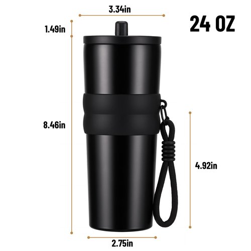 Ratrabas Tumbler with Lid and Straw 20oz, Stainless Steel Vaccum Insulated Water Bottle, Spill Proof Water Bottle with Retractable Straw, Travel Coffee Tumbler for Car Cup Holder - Leak Proof