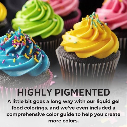 Chefmaster Neon Food Coloring Set - 4 Vibrant Liqua-Gel® Bottles for Professional Baking | Fade-Resistant, 0.67 oz
