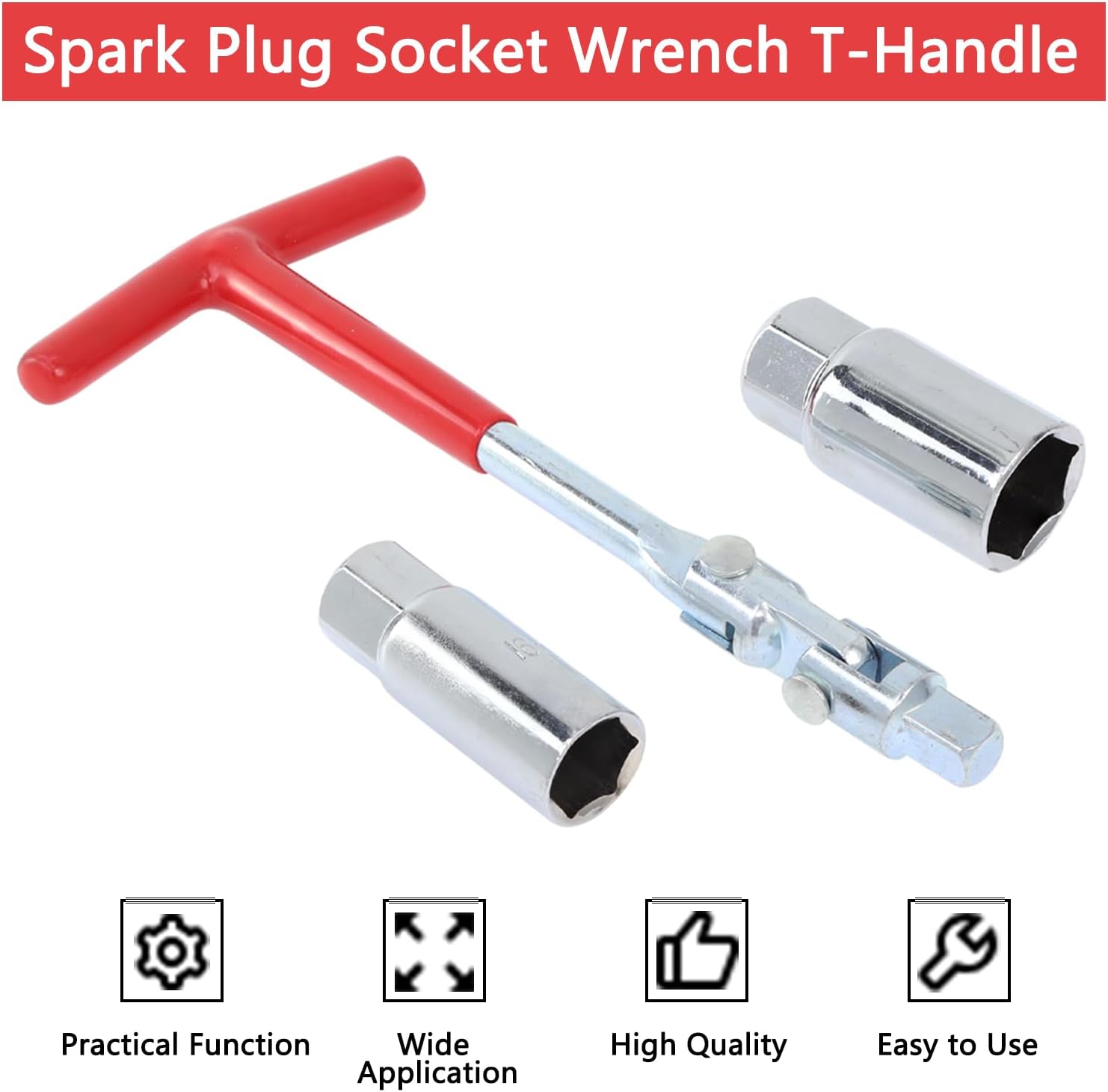 Skiennix Spark Plug Socket Wrench - T-Handle Tool for 5/8" & 13/16" Spark Plugs | Ideal for Motorcycles & Lawn Mowers
