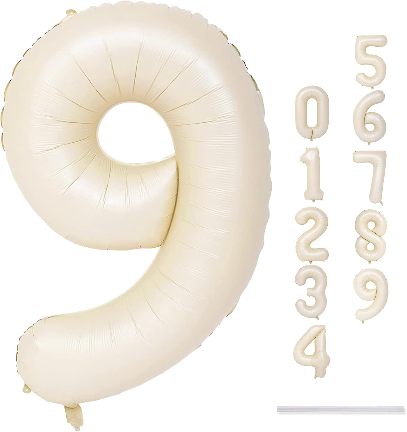 Skiennix 40-Inch Beige Number 9 Balloon | Large Cream Foil Helium Balloon for Birthdays & Anniversaries