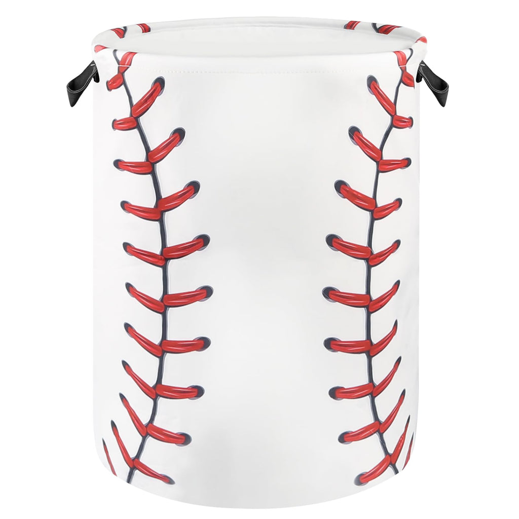 Baseball Laundry Basket for Boys Room Decor, Kids Nursery Hamper Gift for Bathroom Bedroom Sports Room Accessories, Teens Stuff Storage Bin, 17.71"x13.77"