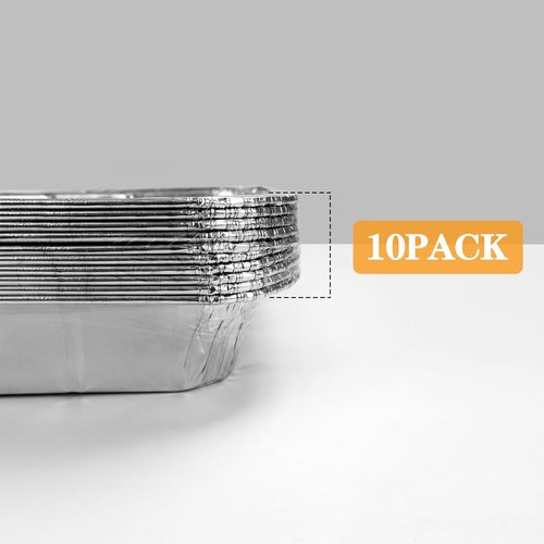 Extra Heavy Duty 9x11 Aluminum Foil Pans by [Brand Name] - 10PCS for Baking, Freezing & Serving