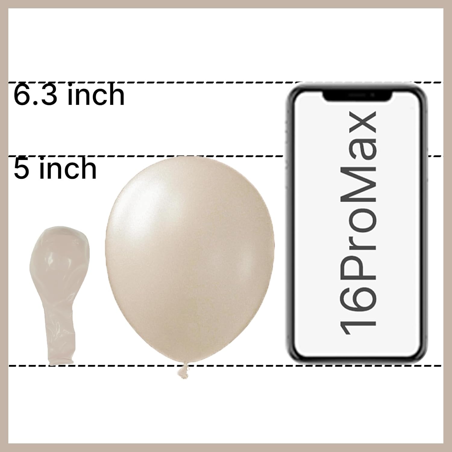 PartyWoo White Sand Balloons - 100pcs 5-Inch Off White Beige Cream Ivory Latex for Weddings & Events