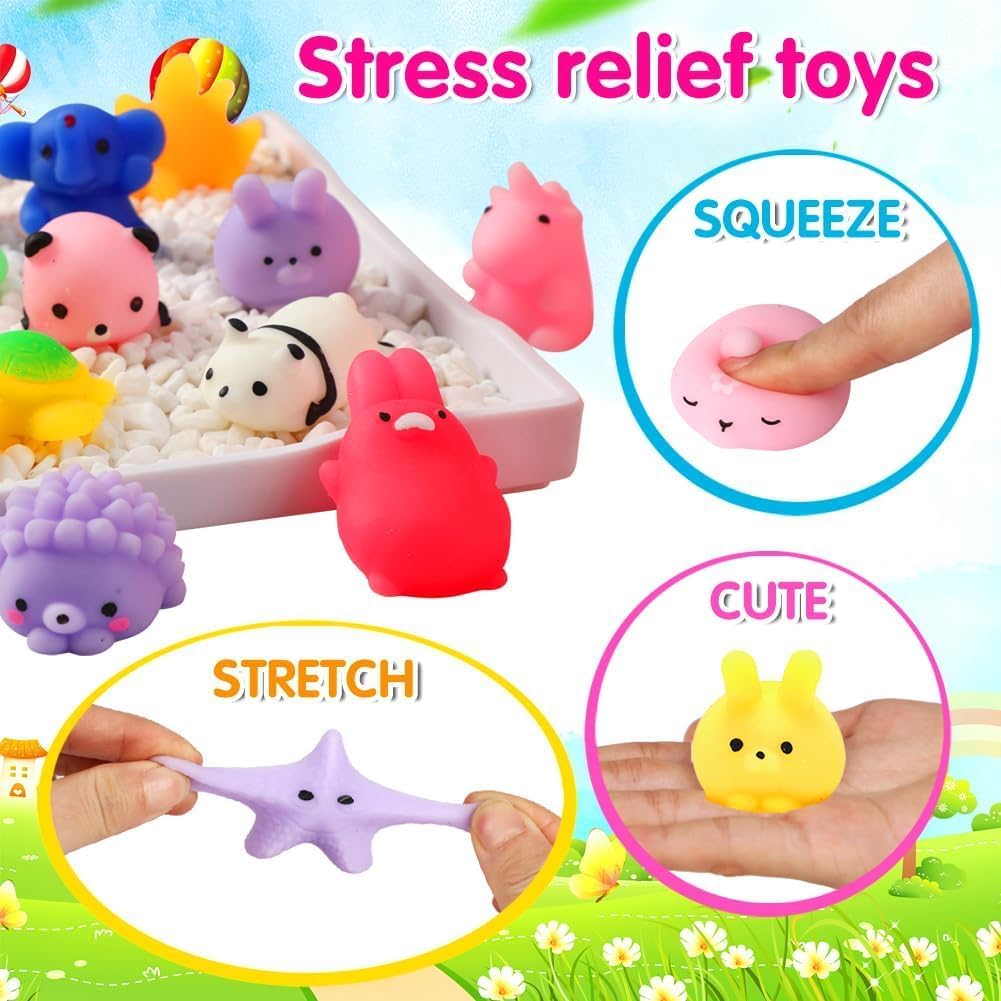 Skiennix Kawaii Squishies | 80Pcs Bulk Fidget Sensory Toys for Kids 4-8 | Perfect Birthday & Easter Gifts