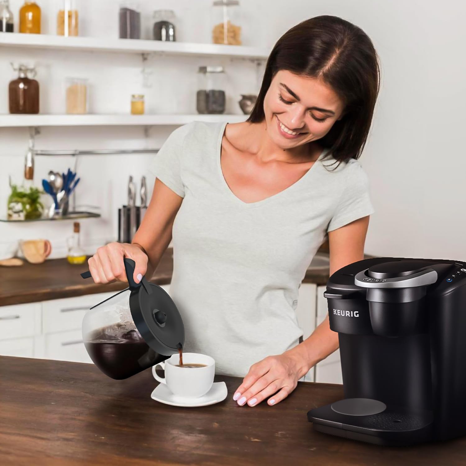 12-Cup Coffee Carafe Compatible with Keurig K-Duo Essentials, K Duo Hot & Iced – Will NOT Fit Keurig K-Duo Single Serve