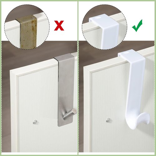 Jetec Over The Door Clothes Hooks - 8 Pcs White Plastic Hanger Set for Home & Kitchen | 4.72 Inch Long