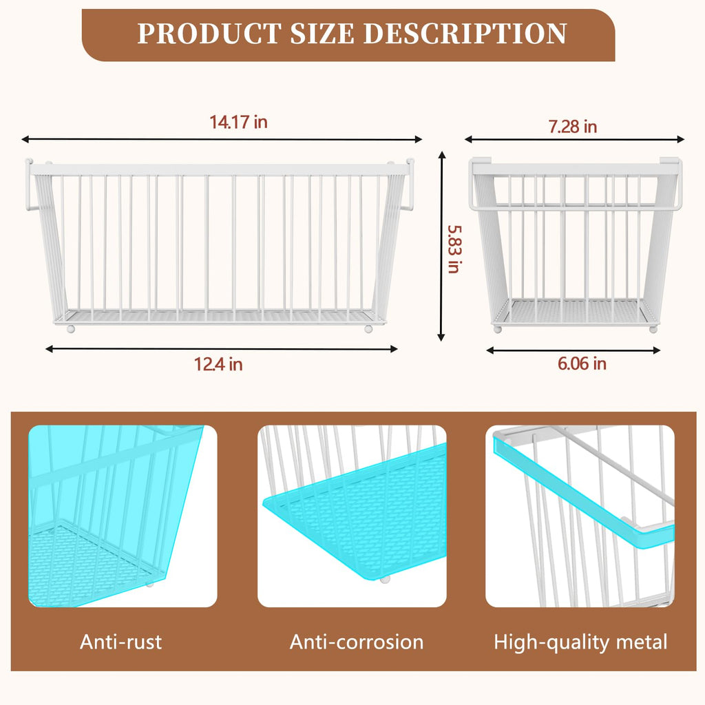 ANJUBAN Enhanced Leak-Proof Bottom - Freezer Organizer Bins ，4 Pack Stackable Deep Freezer Organizer Bins for 7 Cu.FT Small Chest Freezer，organization and storage，pantry organizers（white）