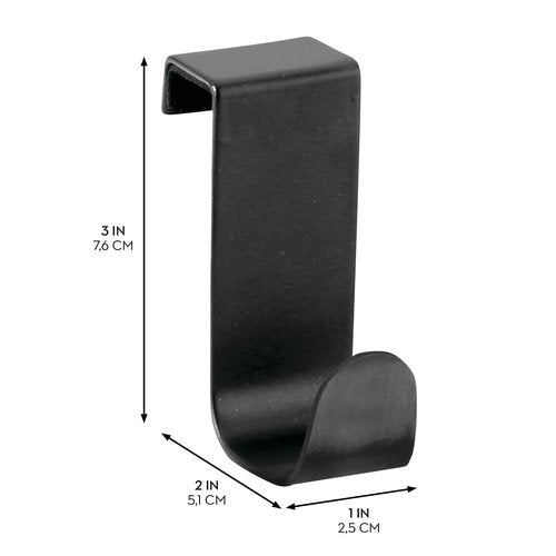 iDesign Over-The-Cabinet Hook for Kitchen Storage - Matte Black