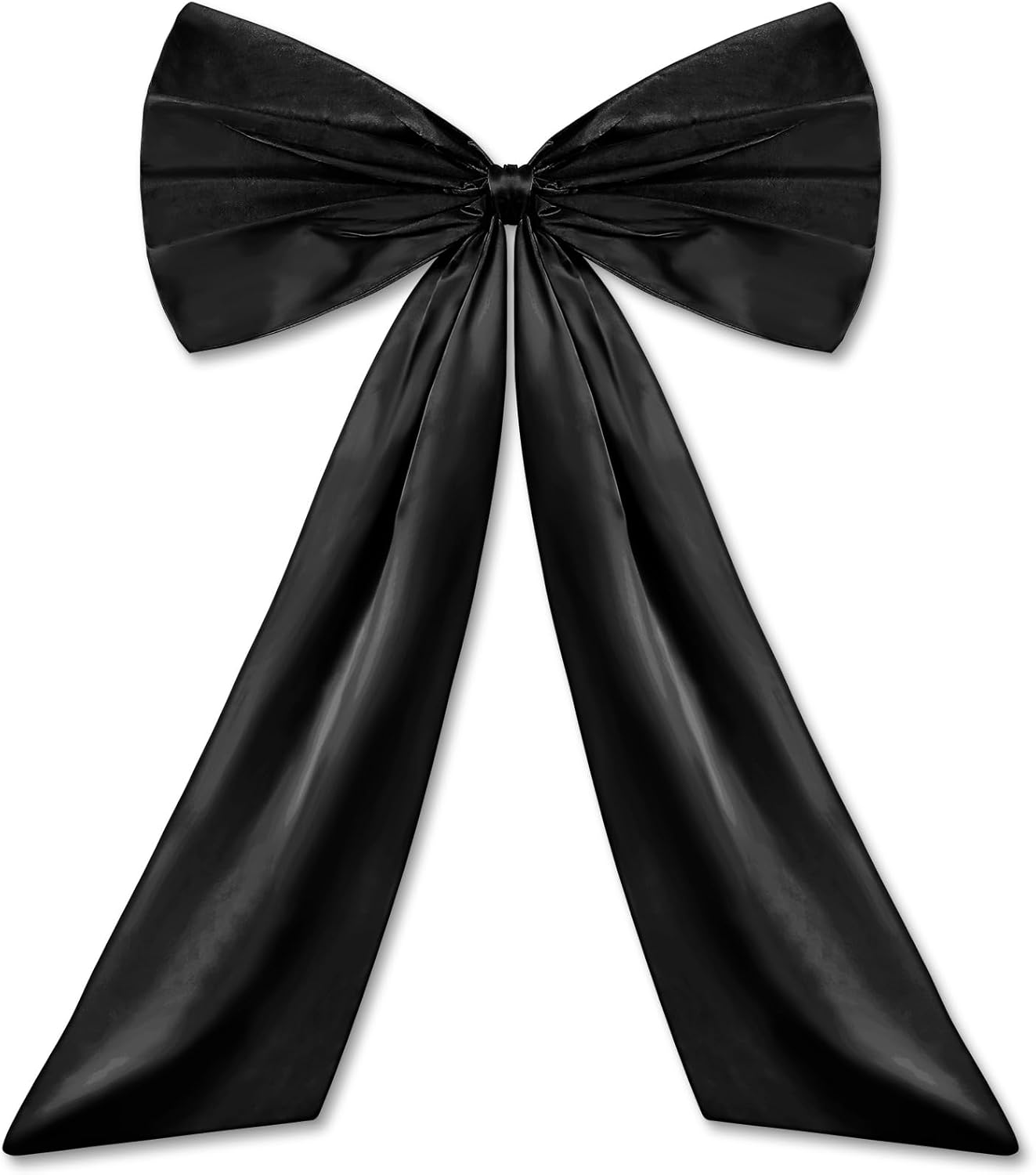Wavwavw Large Black Bow Decor - Giant Satin Ribbon Tie for Parties & Weddings | 24 x 36 Inches