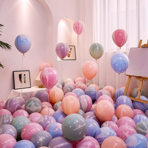Colorful Macaron Balloons - 100 Pack Pastel Balloons for Graduation, Weddings, Birthdays & Showers